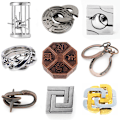 Miniatyrbillede 4 af 6: Zink-legering Opluknings-Burr-Puslespil Magisk Legering Uddannelsesmæssige Legetøj Streng Puslespil Intellektuel Looping-off Spænde Alloy-Tian Zi Lock