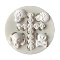 Miniatyrbillede 4 af 8: Skelet-Form 3D Effekt Multifunktionel Silikon Fondant Kageform Bageform til DIY Kagedekoration Hvid