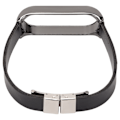 Miniatyrbillede 8 af 8: Læderrem Kompatibel med Xiaomi Mi Band 6 Smartwatch Udskiftningsrem Armbånd Håndledsrem Sort Krop Sort Skal