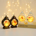 Miniatyrbild 2 av 8: Juldekoration Stormlykta LED Retro Bärbar Lampa Julgåvor Belysning Scenlayout Prydnader C
