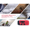 Miniatyrbild 6 av 9: 2000mAh Powerbank Multifunktionell Solradio Handvev Strömgenerering radio Black