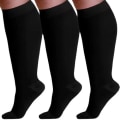 Miniatyrbillede 2 af 2: Tå Wraps Plus Size Kompressionsstrømper Elastiske Strømper svart 3XL