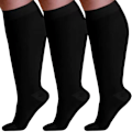 Miniatyrbillede 2 af 2: Tå Wraps Plus Size Kompressionsstrømper Elastiske Strømper svart 5XL