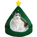 Miniatyrbild 1 av 4: Julkatthus, kattbädd, julgran katthus sängar kattunge säng
