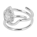 Miniatyrbilde 5 av 7: Rhinestone Negle Ring Helsetrygg, Vakker Fingernegl Ring for Kvinner og Jenter 3054 Platina