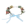 Miniatyrbilde 1 av 7: Kunstig blomsterkrans pannebånd Kvinner Utsøkt Elegant Hårkrans for Bryllup Fest (Oransje)
