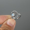 Miniatyrbild 3 av 6: Måne Ring för Kvinnor Halvmåne Fas Öppningsring Justerbar Ring Smycken Födelsedagspresenter