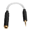 Miniatyrbilde 5 av 8: 4,4 mm til 2,5 mm lydkabel Profesjonell Hunn til Hane Hodetelefonadapterkabel for lydspillere med 2,5 mm balanserte porter Sølv