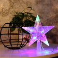 Miniatyrbilde 2 av 7: Juletrtopper Lys LED Lysende Stjernelys Femspisset Stjerne Farge Lys Batterikasse Romdekorasjon Blue Large Size-30 led Battery