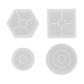 Miniatyrbillede 1 af 7: 4 stk. Harpiks-Korkunderlag-forme Kvadrat, Hexagon, Rund DIY Håndværk Tyk Anti-Deformation Silikon-Korkunderlag-form til Kopper