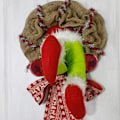 Miniatyrbillede 5 af 9: Stecto Grinch Krans, Julekrans, Hvordan Grinch Stjal Burlap Julekransen L