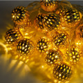 Pikkukuva 2 / 6: Joulu-, syntymäpäivä- ja juhlakoristeet - Värillinen LED-valoketju taotusta raudasta valmistetulla marokkolaistyylisillä palloilla Warm White 3M20led Battery
