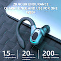 Pikkukuva 3 / 7: Bluetooth 5.2 Langaton Kuuloke Korvakoukku Ergonominen Yksipuolinen Kuuloke