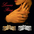 Miniatyrbillede 2 af 6: Engelring Retro Engelvinge Ring Justerbar Statement Ring Valentinsdagsgave til Par Elskere