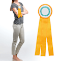Miniatyrbillede 4 af 8: Generøs Ribbons Rosette Badge Pin Vinder Medalje Klasse Trofæ Pris Gul