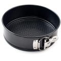 Miniatyrbild 5 av 5: Tjock rund låsbuckla non-stick kakplatta pizzaplatta flyttbar spänne kolstål bakplatta kakform black 9 inches