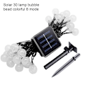 Miniatyrbillede 1 af 4: Solcelledækkede LED-lysstrenge med kugleformede lamper - 30 LED, 8 lysfunktioner