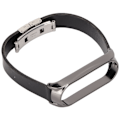 Miniatyrbillede 4 af 8: Læderrem Kompatibel med Xiaomi Mi Band 6 Smartwatch Udskiftningsrem Armbånd Håndledsrem Sort Krop Sort Skal