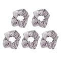 Miniatyrbillede 4 af 8: 5 stk. Lyse Scrunchies Lysende Grå Satin Elastisk Glød i Mørke Hår Scrunchie til Kvinder