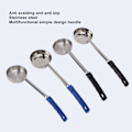 Miniatyrbillede 6 af 7: Sauce Spoon Pizza Multifunktionel Madkvalitets Rustfrit Stål Spredningsmåleske til Køkkenmadlavning Sort 6oz (Ske Uden Huller)