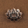 Miniatyrbilde 6 av 7: Lotus Røkelseholder i Sinklegering med Flere Hull, Røkelseplate for Pinner, Askefanger