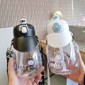 Miniatyrbillede 2 af 7: Vandflaske stor baby med sugerør drikkeflaske 1000ML sort