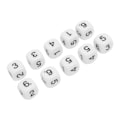 Pikkukuva 4 / 7: 20 kpl 6-sivuista numerokuutiota muovia 16 mm pyöristetyillä kulmilla Polyhedral Dice Set numeroiden opetukseen lautapeleihin valkoinen