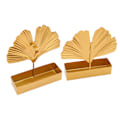 Miniatyrbillede 7 af 7: Jern Røgelse Spole Holder Ginkgo Blad Formet Røgelse Brændende Støtte Stativ Til Hjem Dekoration Guld