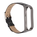 Pikkukuva 1 / 8: Nopeasti irrotettavat nahkaiset rannekkeet bambukuvioilla Xiaomi Mi Band 6 5 NFC:lle - Musta