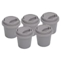 Miniatyrbillede 3 af 7: 5 stk Grå Kaffe Kop Skønhedssvamp Holder Letvægts Bærbar Makeup Svampebeholder Æske