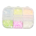 Miniatyrbillede 3 af 8: Negleglitter Blandet Glitter 6 Farver Lysende Dekorativ Neglekunst Sekvens til DIY Kunst