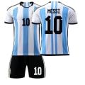 Miniatyrbillede 5 af 7: Argentina Fodboldtrøjer Hjemme Udebane Court No.10 Macy Voksen og Børn Fodbolddragt Sæt Argentina Away-3 Size 20