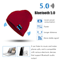 Pikkukuva 2 / 7: Bluetooth-pipohattu, ladattava pipohattu, jossa on sisäänrakennettu mikrofoni ja stereokaiuttimet, syksyn ja talven lämmin neulottu hattu