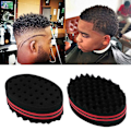 Miniatyrbillede 1 af 8: 2 stk. Hårsvamp til krøller Mænd Kvinder Børn Barber Hårbørste Svamp Dreadlocks Låsning Twist Afro Curl Coil Wave Hårpleseværktøj