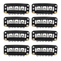 Miniatyrbilde 2 av 8: 100 stk 6 tenner hårforlengelsesklips Parykklips rustfritt stål U-form trykknapper for hårforlengelse hårstykke DIY