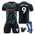 Miniatyrbild 3 av 6: Manchester City Borta Fotbollströja Set Haaland Nummer 9 (23-24) no.17 with socks M(170-175cm)