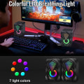 Miniatyrbillede 2 af 7: Computerhøjttalere til PC med farverigt LED-lys - Sort