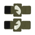 Miniatyrbild 2 av 5: 2-pack Katthögögonlapp Reflexiva Hög & Låg Design Canvas Luminous Katthögögonlapp för Hattar Uniform Ryggsäck Utomhusaktiviteter Nattkörning Militärgrön