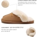 Miniatyrbilde 5 av 10: Dames tøfler Vinter Varme Minneskum Fluffy Slip-on /Anti-Skli Sole, Hjemmesko Innendørs Og Utendørs Light brown 40.5/42 EU
