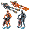 Miniatyrbild 1 av 8: 4 st Mini Dykfiguriner Modell Simulerad Undervattenäventyr Dykare Figur Lekset för Scenlayout Bordsprydnader