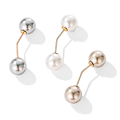 Miniatyrbillede 1 af 5: 3 stk. Kunstige Perle Brosche Mode Dobbelt Hoved Perle Looper Cardigan Brosche Nål