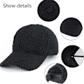 Miniatyrbillede 3 af 5: Kunstig lammeuld baseball kasket varm vinter teddy scratch fleece hip hop kasket
