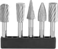 Set med 5 HSS-fräsar med 6,35 mm skaft för aluminium och järn