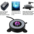 Miniatyrbillede 3 af 5: Led Akvarium Luftsten Fisketank Bubbler Lys Luftsten Diffuser Dekorationslampe Med Suer Farverig Baggrundsbelysning (2,2 tommer lysdisk (ingen fjernbetjening))