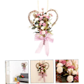 Miniatyrbild 3 av 5: Konstgjord blomhjärta krans Simulering nejlika Girlang Väggdekoration för dekoration Rosa, Dekorat
