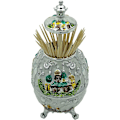 Miniatyrbild 2 av 5: Tandpetarehållare Utdragbar Tandpetare Dispenser Bambustandpetare 7 st (Vit Silverfärg)
