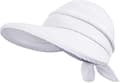Hattar Upf 50+ Uv Solskydd Konvertibel Strand Visor Hatt（vit）