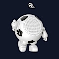 Pikkukuva 5 / 5: Kannettava Bluetooth-kaiutin Bluetooth-robottikaiutin Söpö kannettava pieni teräs Bluetooth-ääni langaton (Monivärinen)