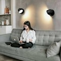 Miniatyrbillede 5 af 5: Moderne LED væglampe 350 roterbar væglæselampe nordisk stil indendørs væglampe til soveværelse stue trappe gang, sort 3000K (varmt lys)