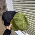 Miniatyrbild 3 av 5: Fransk basker retro enfärgad åttakantig hatt höst vinter skärm platt basker hatt klassisk slouchy målarhatt andningsbar tidningspojke keps（En storlek，Svart）